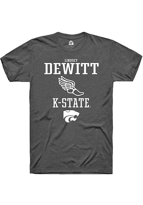 Lindsey DeWitt  K-State Wildcats Dark Grey Rally NIL Sport Icon Short Sleeve T Shirt