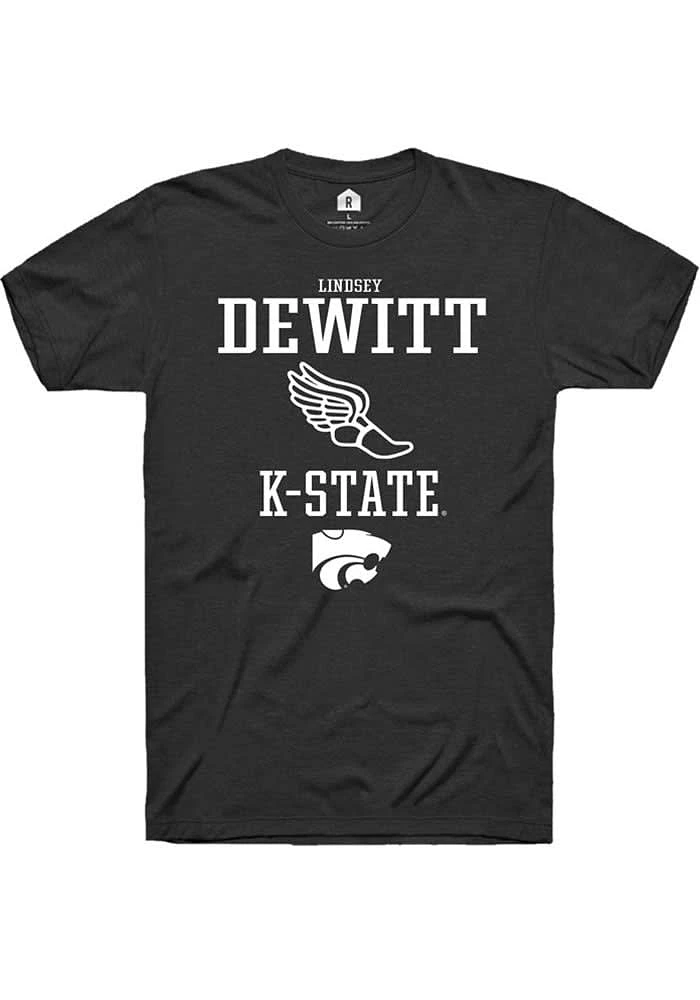 Lindsey DeWitt K-State Wildcats Black Rally NIL Sport Icon Short Sleeve T Shirt
