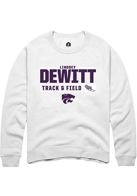 Lindsey DeWitt Rally K-State Wildcats Mens NIL Stacked Box Long Sleeve Crew Sweatshirt
