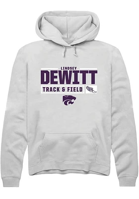 Lindsey DeWitt Rally K-State Wildcats Mens NIL Stacked Box Long Sleeve Hoodie