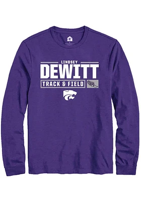 Lindsey DeWitt  K-State Wildcats Purple Rally NIL Stacked Box Long Sleeve T Shirt