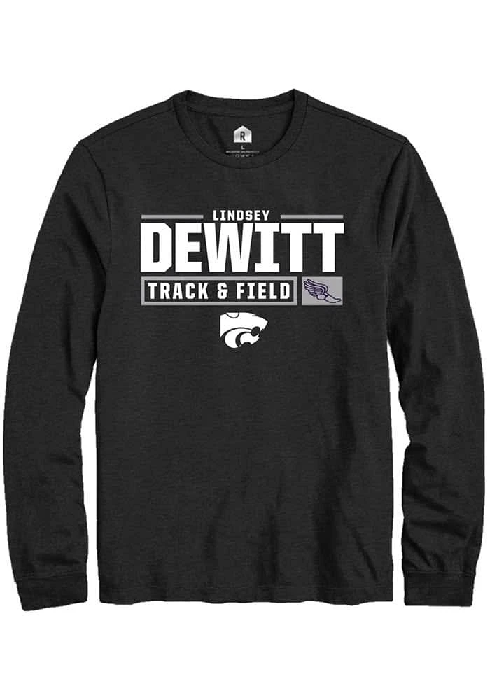 Lindsey DeWitt K-State Wildcats Rally NIL Stacked Box Long Sleeve T Shirt