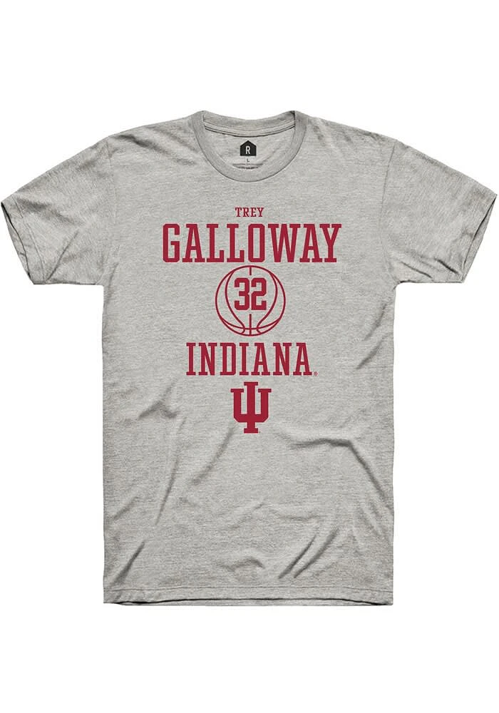 Trey Galloway Indiana Hoosiers Ash Rally NIL Sport Icon Short Sleeve T Shirt