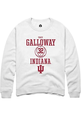 Trey Galloway  Rally Indiana Hoosiers Mens White NIL Sport Icon Long Sleeve Crew Sweatshirt