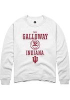 Trey Galloway  Rally Indiana Hoosiers Mens White NIL Sport Icon Long Sleeve Crew Sweatshirt