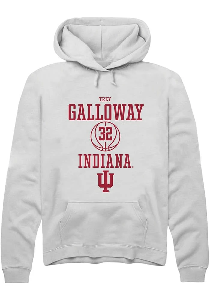 Trey Galloway Rally Indiana Hoosiers Mens White NIL Sport Icon Long Sleeve Hoodie