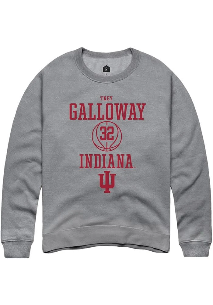 Trey Galloway Rally Indiana Hoosiers Mens Graphite NIL Sport Icon Long Sleeve Crew Sweatshirt