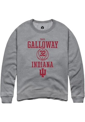 Trey Galloway  Rally Indiana Hoosiers Mens Graphite NIL Sport Icon Long Sleeve Crew Sweatshirt