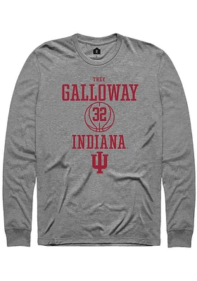 Trey Galloway  Indiana Hoosiers Graphite Rally NIL Sport Icon Long Sleeve T Shirt