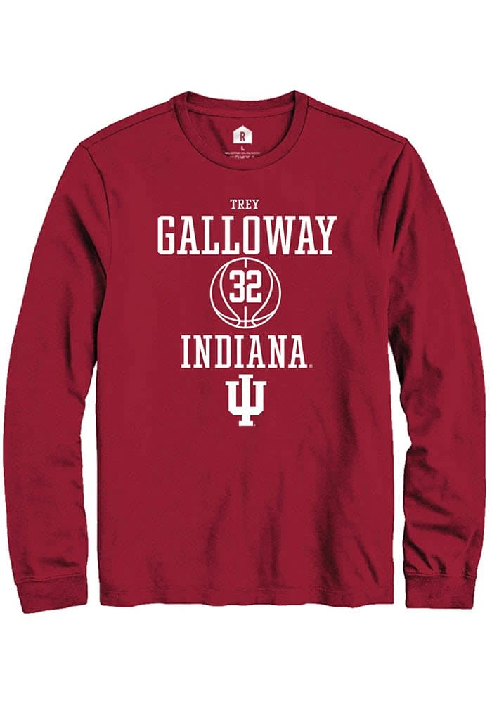Trey Galloway Indiana Hoosiers Red Rally NIL Sport Icon Long Sleeve T Shirt