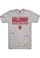 Trey Galloway  Indiana Hoosiers Ash Rally NIL Stacked Box Short Sleeve T Shirt