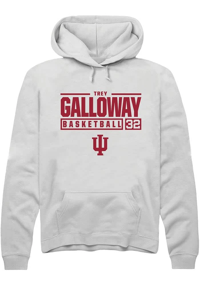 Trey Galloway Rally Indiana Hoosiers Mens White NIL Stacked Box Long Sleeve Hoodie