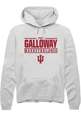 Trey Galloway  Rally Indiana Hoosiers Mens White NIL Stacked Box Long Sleeve Hoodie