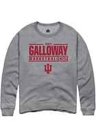 Trey Galloway  Rally Indiana Hoosiers Mens Graphite NIL Stacked Box Long Sleeve Crew Sweatshirt