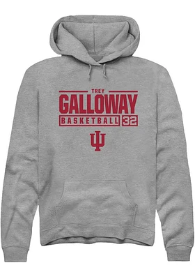 Trey Galloway  Rally Indiana Hoosiers Mens Graphite NIL Stacked Box Long Sleeve Hoodie