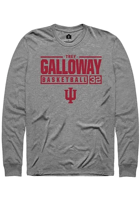 Trey Galloway  Indiana Hoosiers Graphite Rally NIL Stacked Box Long Sleeve T Shirt