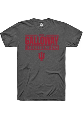 Trey Galloway  Indiana Hoosiers Dark Grey Rally NIL Stacked Box Short Sleeve T Shirt