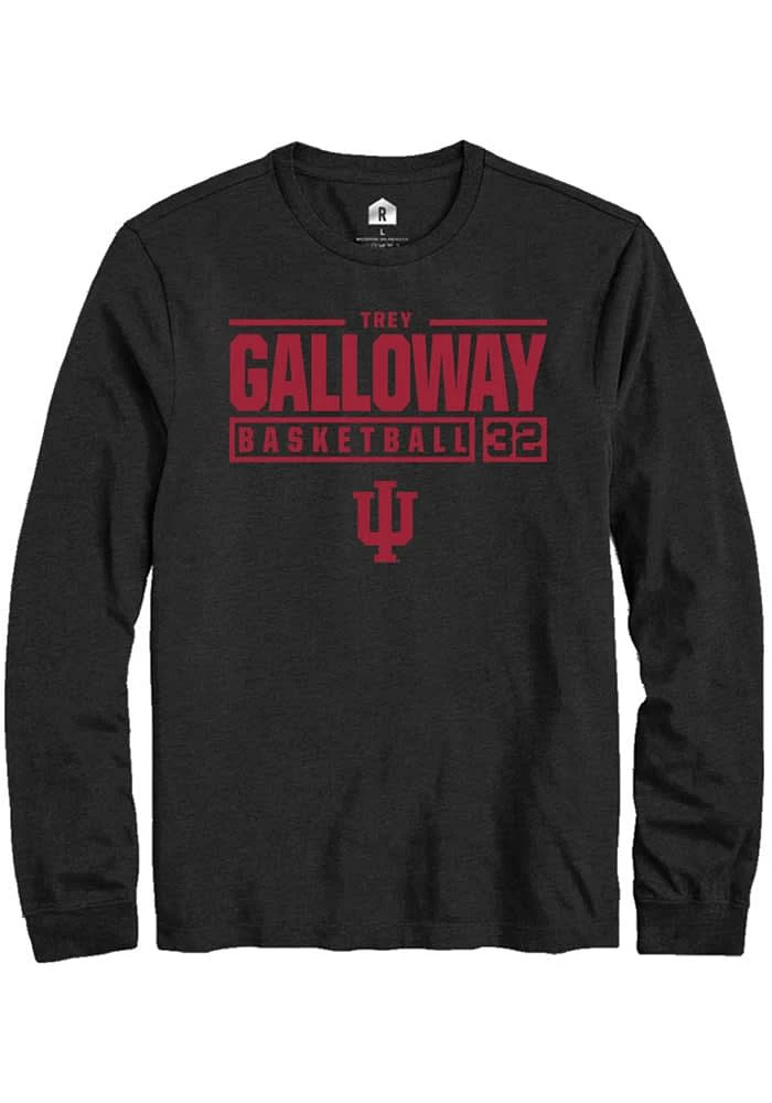 Trey Galloway Indiana Hoosiers Rally NIL Stacked Box Long Sleeve T Shirt