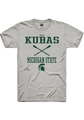 Ella Kubas  Michigan State Spartans Ash Rally NIL Sport Icon Short Sleeve T Shirt
