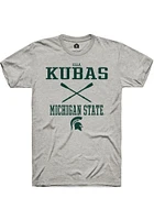 Ella Kubas  Michigan State Spartans Ash Rally NIL Sport Icon Short Sleeve T Shirt