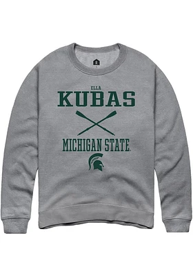Ella Kubas  Rally Michigan State Spartans Mens Graphite NIL Sport Icon Long Sleeve Crew Sweatshirt