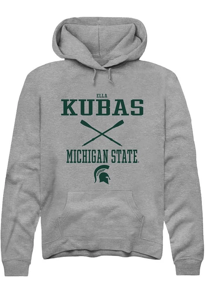 Ella Kubas Rally Michigan State Spartans Mens Graphite NIL Sport Icon Long Sleeve Hoodie