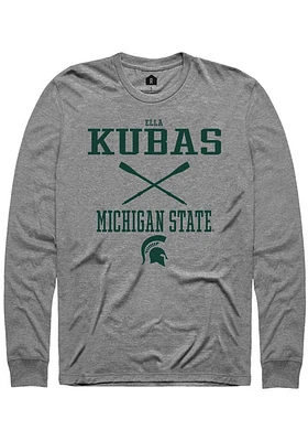 Ella Kubas  Michigan State Spartans Graphite Rally NIL Sport Icon Long Sleeve T Shirt