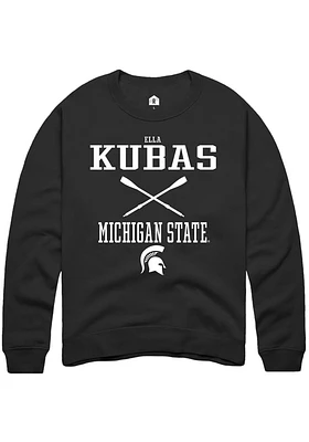 Ella Kubas  Rally Michigan State Spartans Mens Black NIL Sport Icon Long Sleeve Crew Sweatshirt