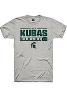 Ella Kubas  Michigan State Spartans Ash Rally NIL Stacked Box Short Sleeve T Shirt