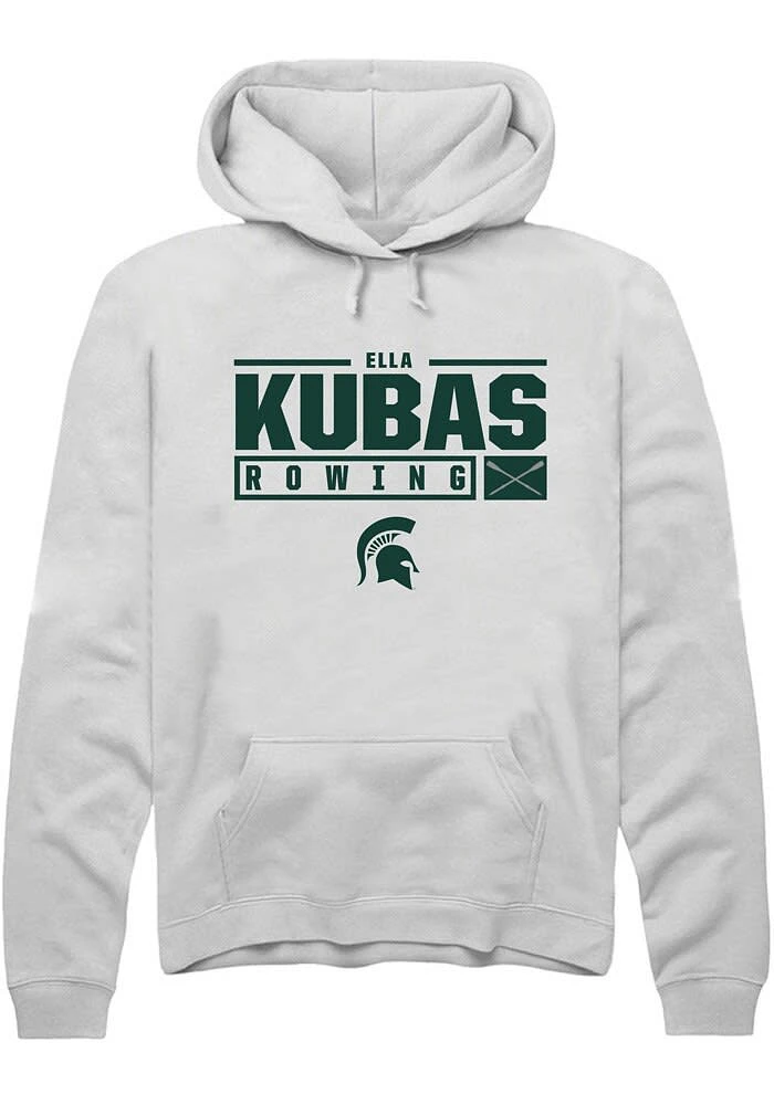 Ella Kubas Rally Michigan State Spartans Mens NIL Stacked Box Long Sleeve Hoodie