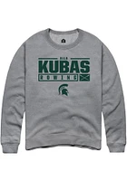 Ella Kubas  Rally Michigan State Spartans Mens Graphite NIL Stacked Box Long Sleeve Crew Sweatshir..