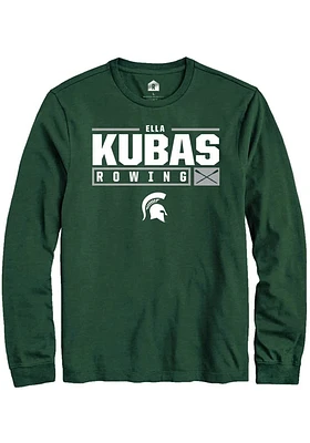 Ella Kubas  Michigan State Spartans Green Rally NIL Stacked Box Long Sleeve T Shirt