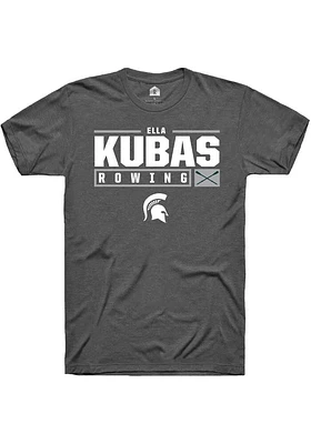 Ella Kubas  Michigan State Spartans Dark Grey Rally NIL Stacked Box Short Sleeve T Shirt