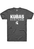 Ella Kubas  Michigan State Spartans Dark Grey Rally NIL Stacked Box Short Sleeve T Shirt