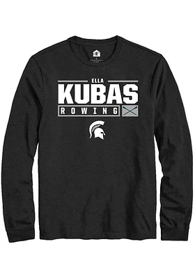 Ella Kubas  Michigan State Spartans Black Rally NIL Stacked Box Long Sleeve T Shirt