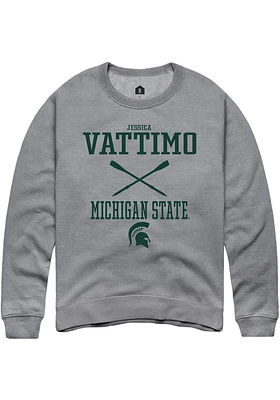 Jessica Vattimo  Rally Michigan State Spartans Mens Graphite NIL Sport Icon Long Sleeve Crew Sweat..