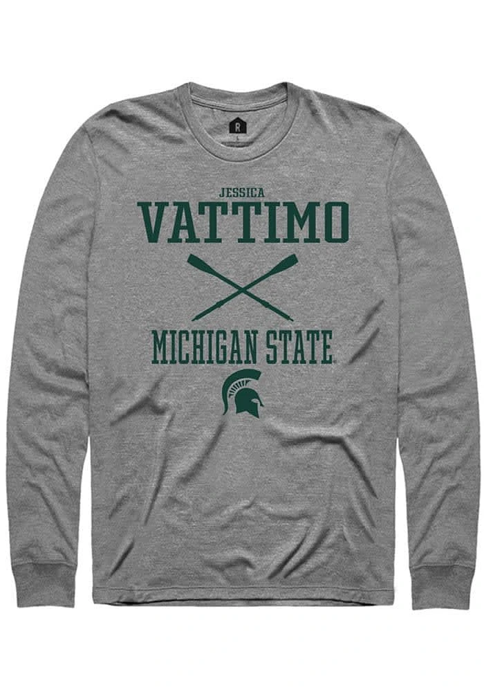 Jessica Vattimo Michigan State Spartans Graphite Rally NIL Sport Icon Long Sleeve T Shirt