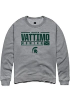 Jessica Vattimo  Rally Michigan State Spartans Mens Graphite NIL Stacked Box Long Sleeve Crew Swea..