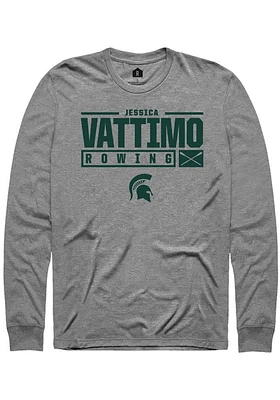 Jessica Vattimo  Michigan State Spartans Graphite Rally NIL Stacked Box Long Sleeve T Shirt