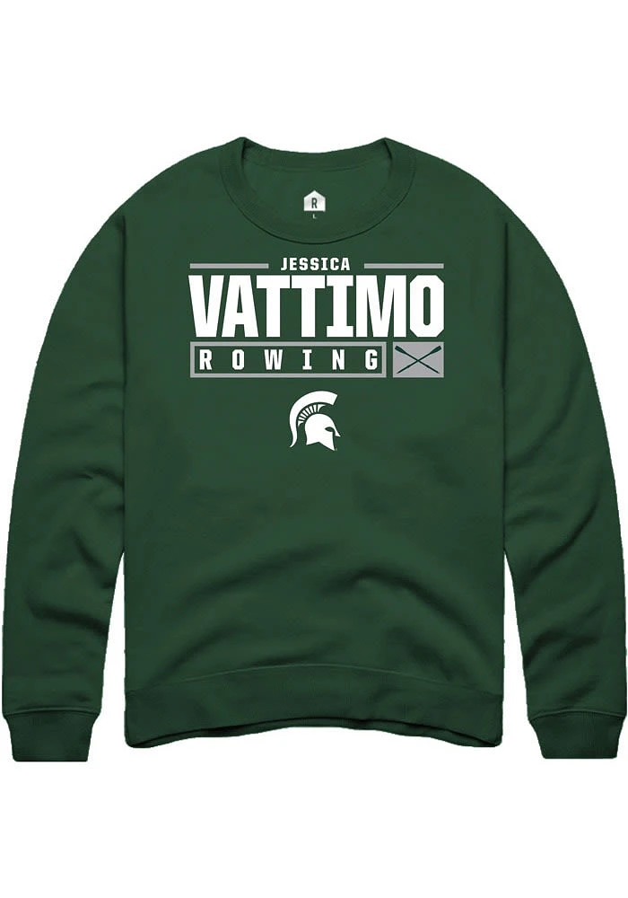 Jessica Vattimo Rally Michigan State Spartans Mens NIL Stacked Box Long Sleeve Crew Sweatsh