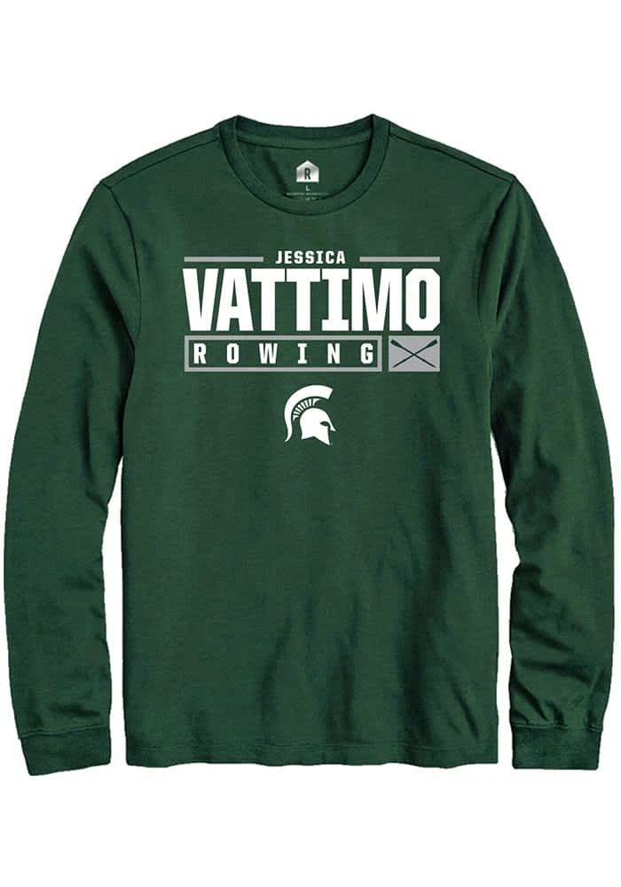 Jessica Vattimo Michigan State Spartans Green Rally NIL Stacked Box Long Sleeve T Shirt
