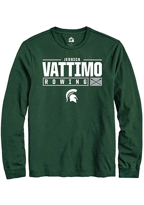 Jessica Vattimo  Michigan State Spartans Green Rally NIL Stacked Box Long Sleeve T Shirt