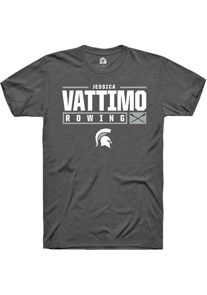 Jessica Vattimo Michigan State Spartans Dark Grey Rally NIL Stacked Box Short Sleeve T Shirt