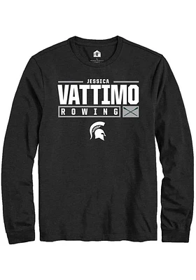 Jessica Vattimo  Michigan State Spartans Black Rally NIL Stacked Box Long Sleeve T Shirt