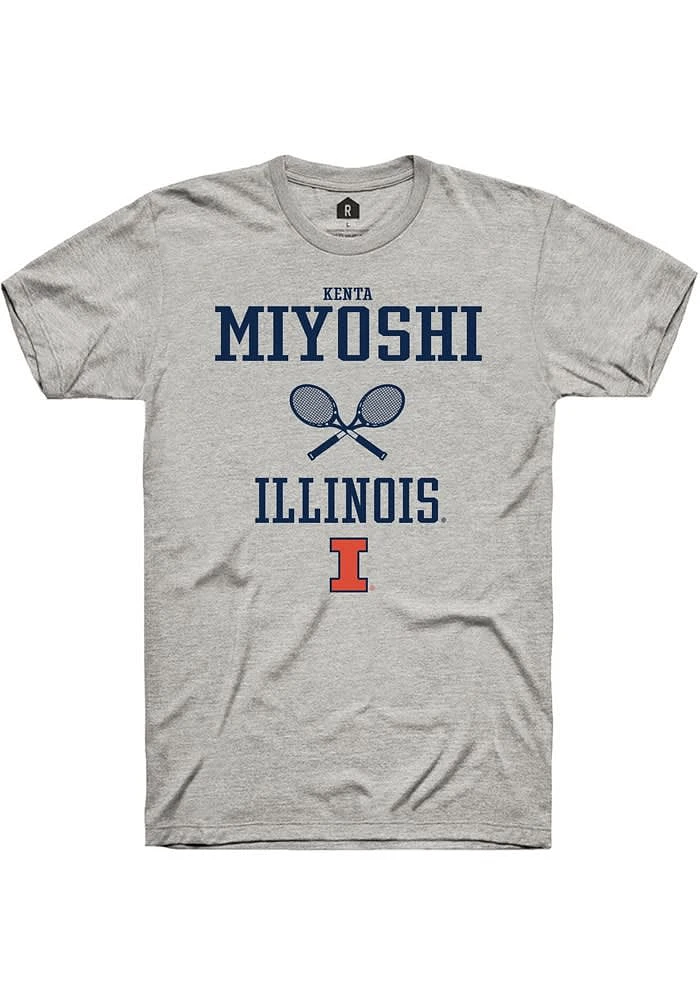 Kenta Miyoshi Illinois Fighting Illini Ash Rally NIL Sport Icon Short Sleeve T Shirt