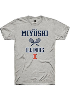 Kenta Miyoshi  Illinois Fighting Illini Ash Rally NIL Sport Icon Short Sleeve T Shirt