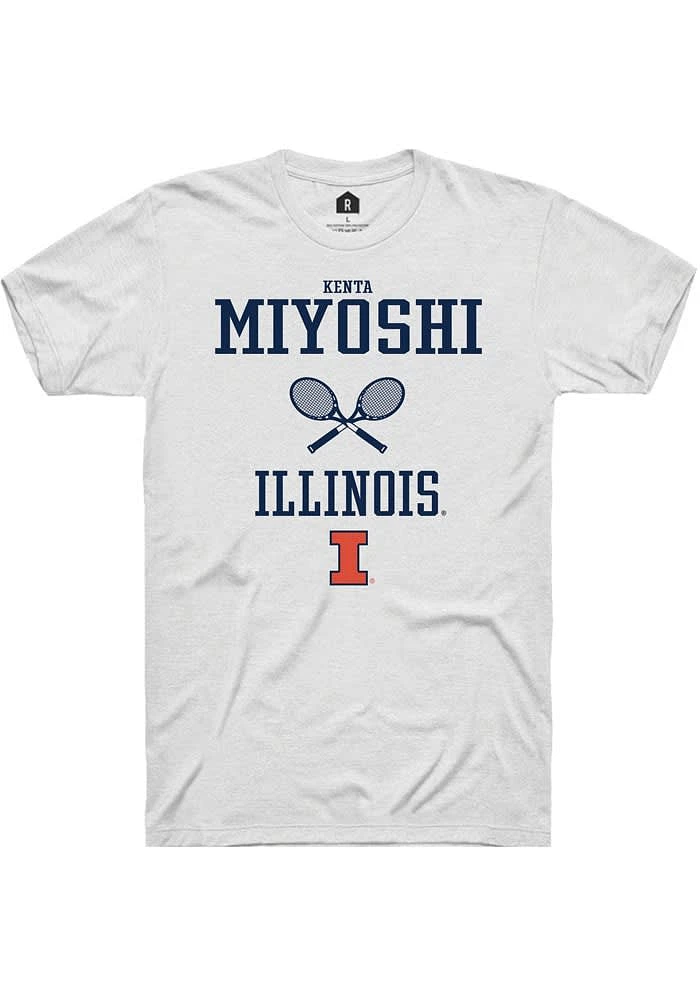 Kenta Miyoshi Illinois Fighting Illini White Rally NIL Sport Icon Short Sleeve T Shirt