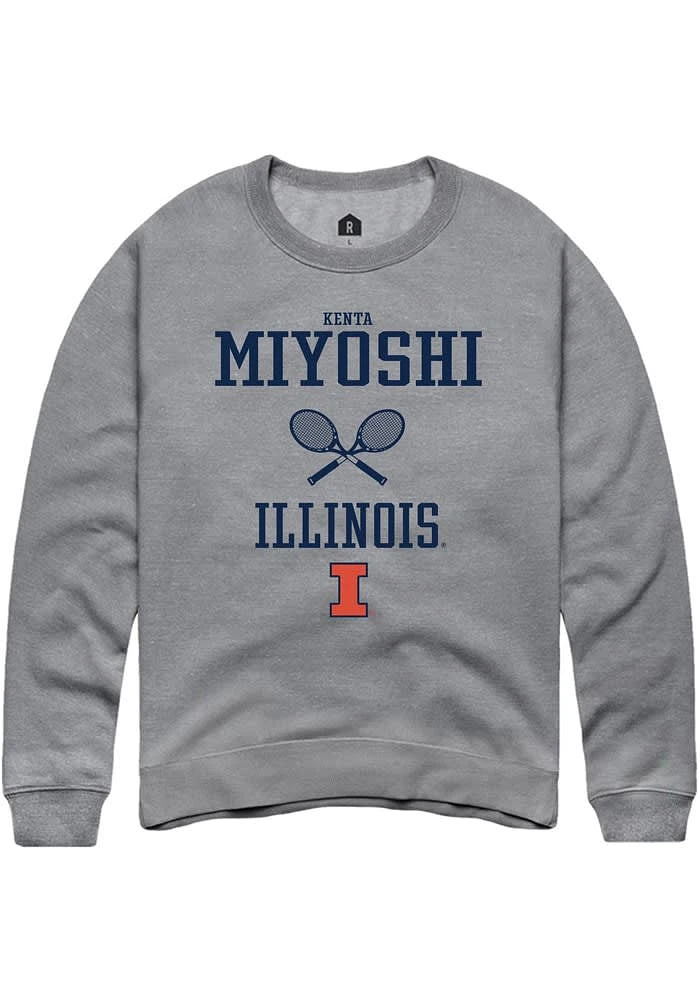 Kenta Miyoshi Rally Illinois Fighting Illini Mens Graphite NIL Sport Icon Long Sleeve Crew Sweats..