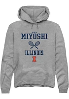 Kenta Miyoshi  Rally Illinois Fighting Illini Mens Graphite NIL Sport Icon Long Sleeve Hoodie