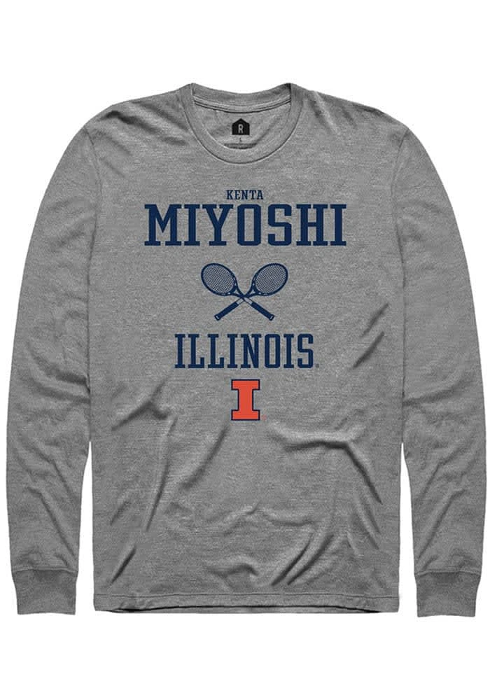 Kenta Miyoshi Illinois Fighting Illini Graphite Rally NIL Sport Icon Long Sleeve T Shirt